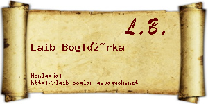 Laib Boglárka névjegykártya